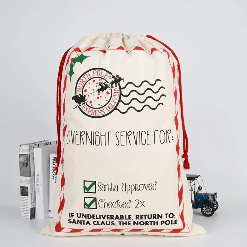 50x70cm Canvas Hessian Christmas Santa Sack Xmas Stocking