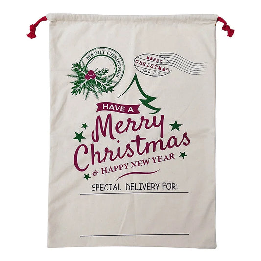 50x70cm Canvas Hessian Christmas Santa Sack Xmas Stocking