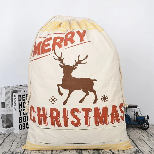 50x70cm Canvas Hessian Christmas Santa Sack Xmas Stocking