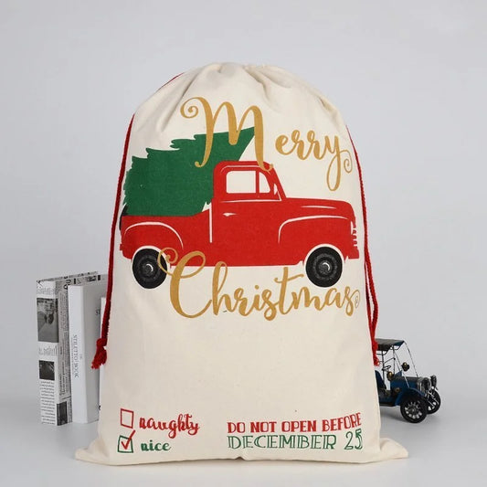 50x70cm Canvas Hessian Christmas Santa Sack Xmas Stocking
