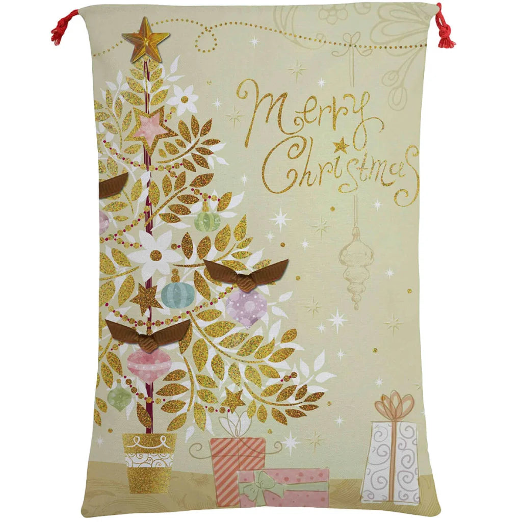 50x70cm Canvas Hessian Christmas Santa Sack Xmas Stocking