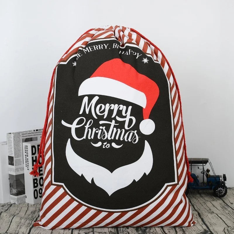 50x70cm Canvas Hessian Christmas Santa Sack Xmas Stocking