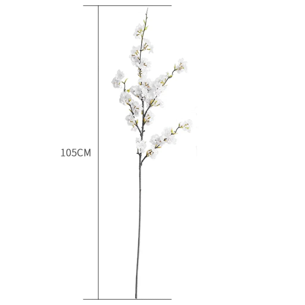 51cm Green Glass Tall Floor Vase and 10pcs White Artificial Fake Flower Set - Premium