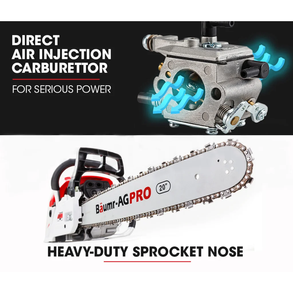 52CC Petrol Commercial Chainsaw 20 Bar E-Start Chain Saw