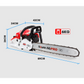 52CC Petrol Commercial Chainsaw 20 Bar E-Start Chain Saw