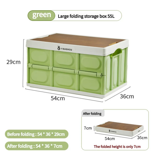 54*36*29 cm Collapsible Green Outdoor Storage Box | Large