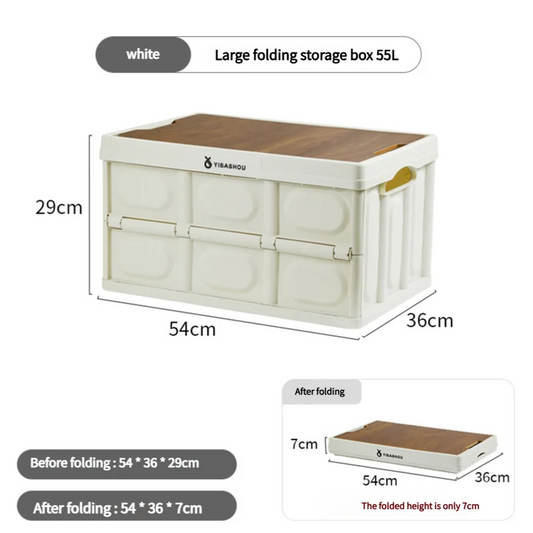 54 x 36 x 29 cm Collapsible White Outdoor Storage Box