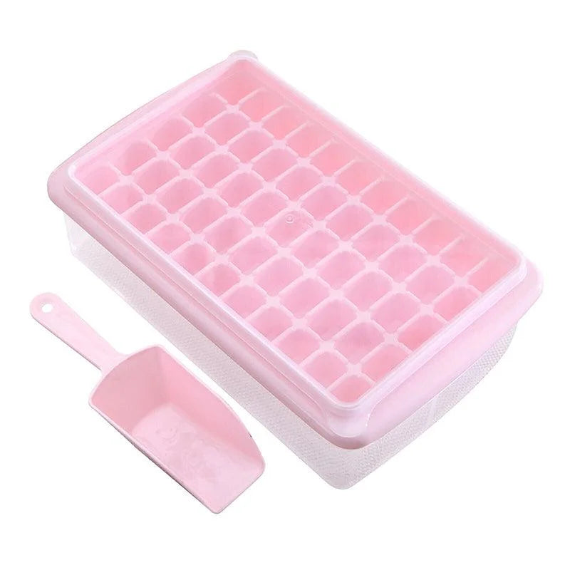 55 Grids Ice Cube Tray Mould With Lid And Storage Box Scoop