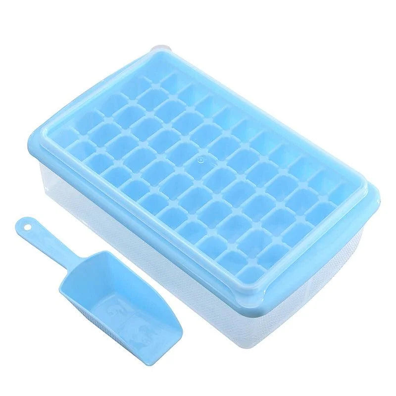 55 Grids Ice Cube Tray Mould With Lid And Storage Box Scoop
