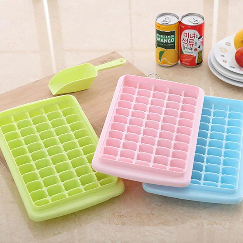 55 Grids Ice Cube Tray Mould With Lid And Storage Box Scoop