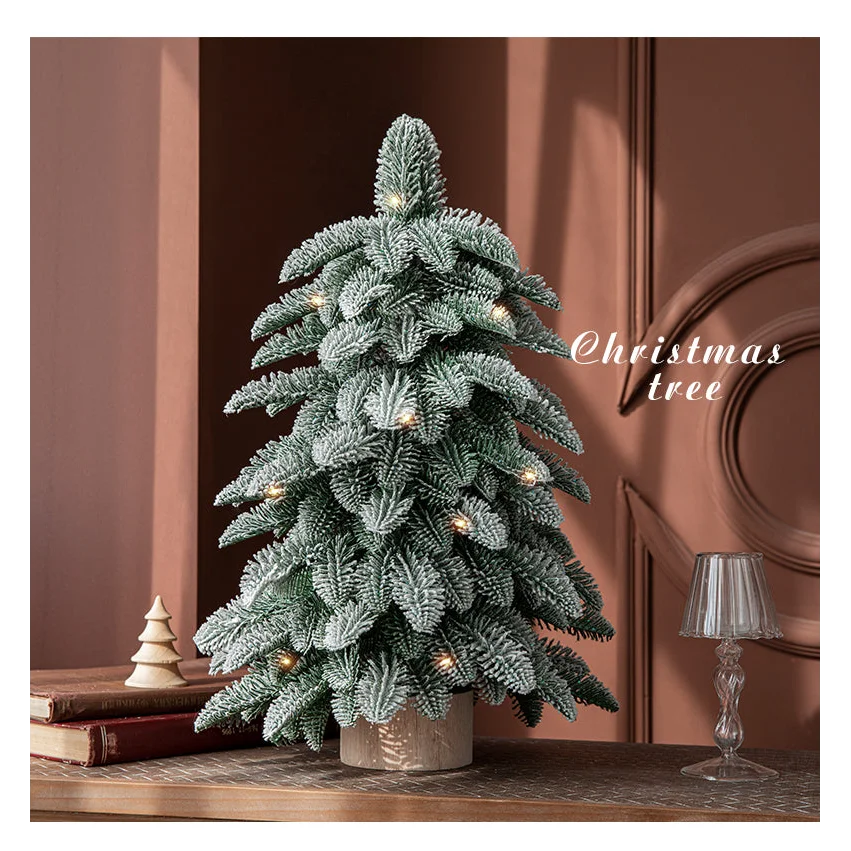 55cm Frosted Mini Christmas Tree – Snow-Covered Indoor