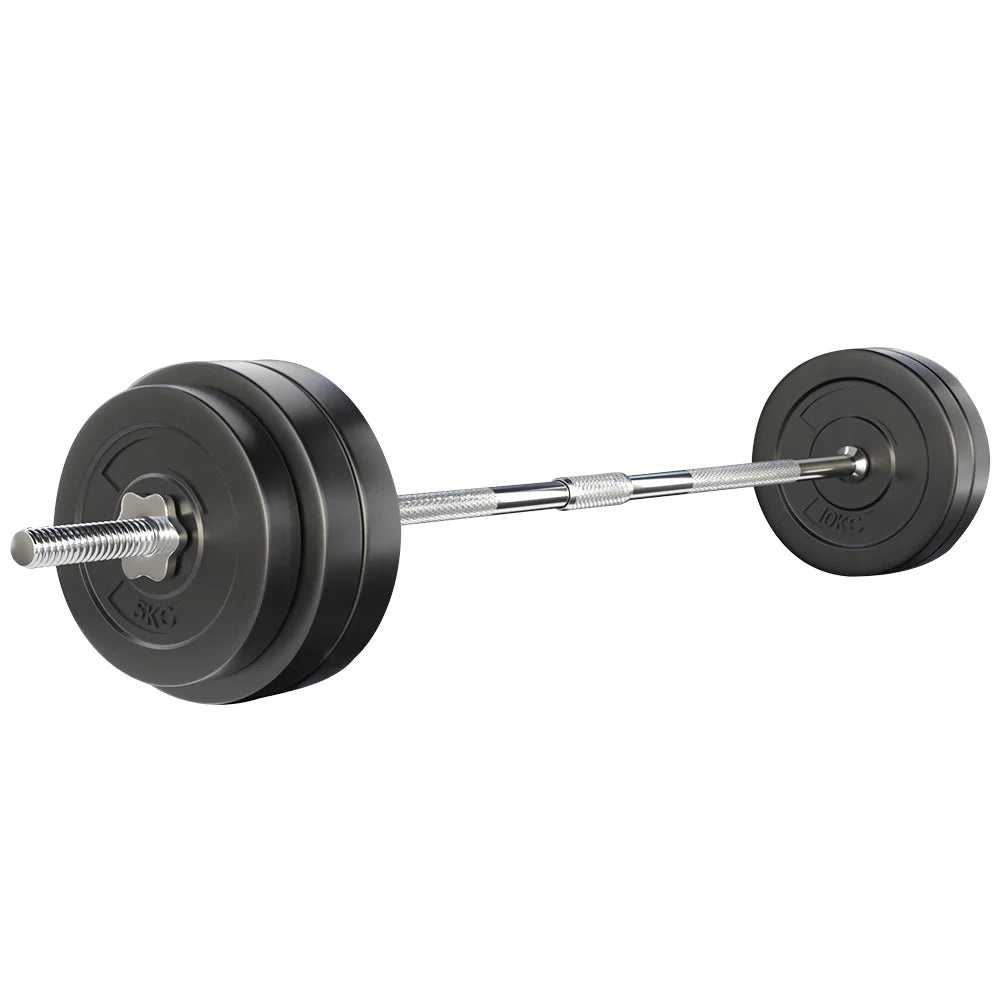 58KG Barbell Weight Set Plates Bar Bench Press Fitness