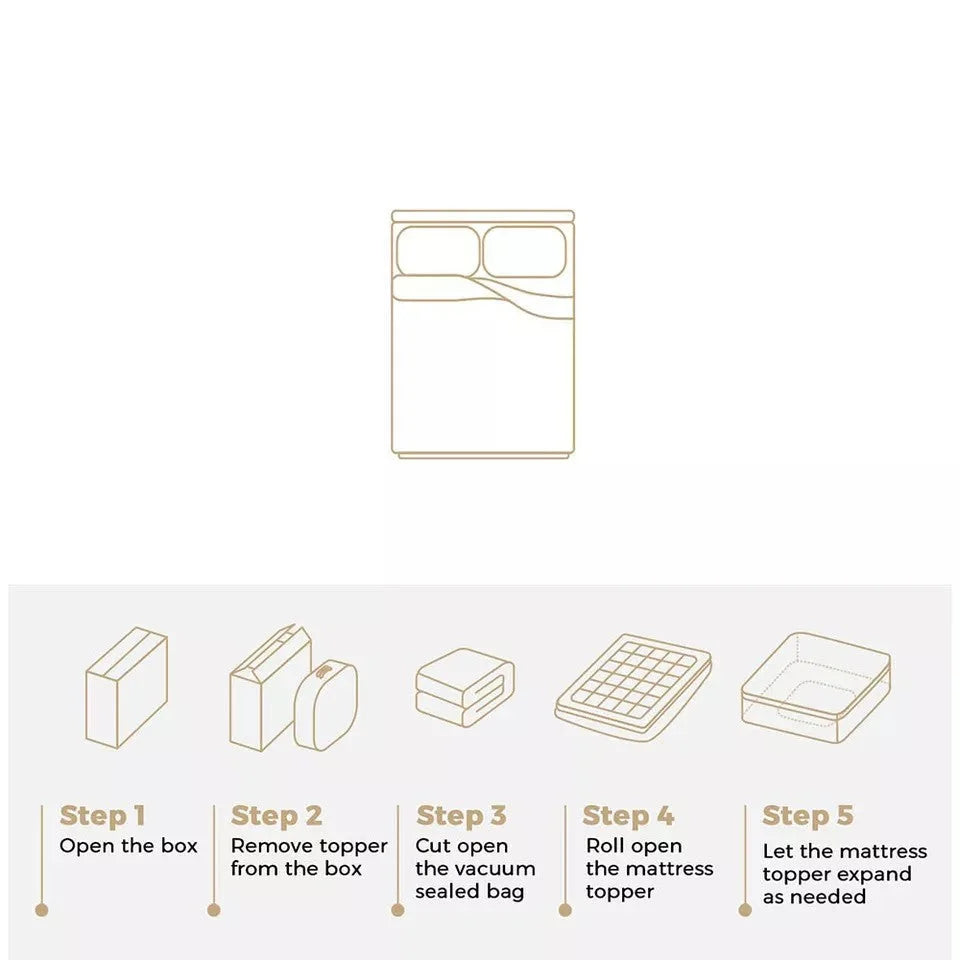 5CM Bedding Luxury Pillowtop Mattress Topper Mat Pad