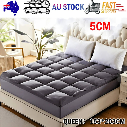 5CM Bedding Luxury Pillowtop Mattress Topper Mat Pad