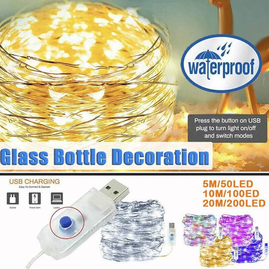 5M 10M 20M Usb Powered Copper Wire String Fairy Lights Xmas