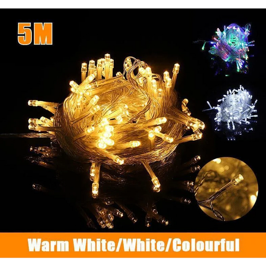 5M 50 Led Curtain Fairy String Lights Wedding Outdoor