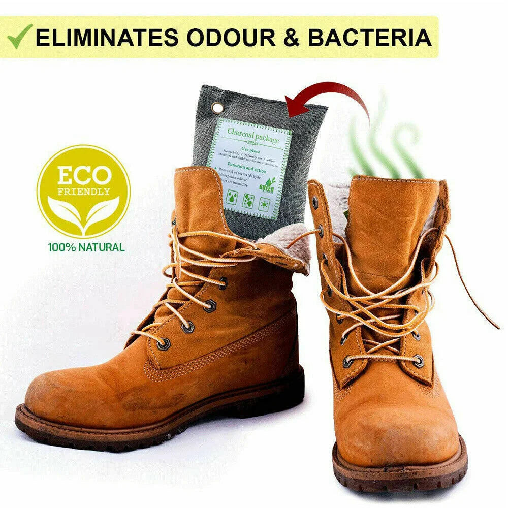 Air purifying bags with key surfaces and edge shape