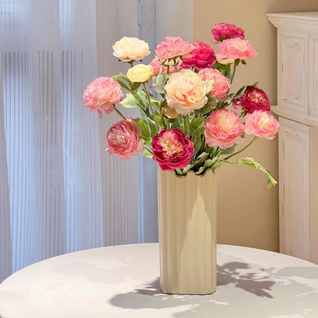 5pcs Artificial Peony Silk Flowers Bouquet Decor Faux