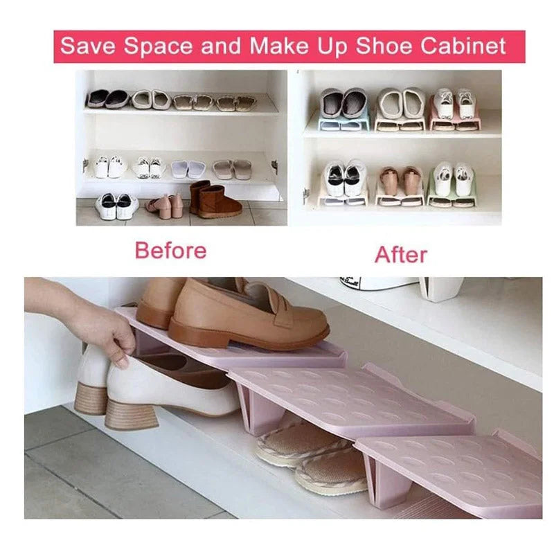 5pcs Double Layer Shoe Rack Simple Storage Organizer Space