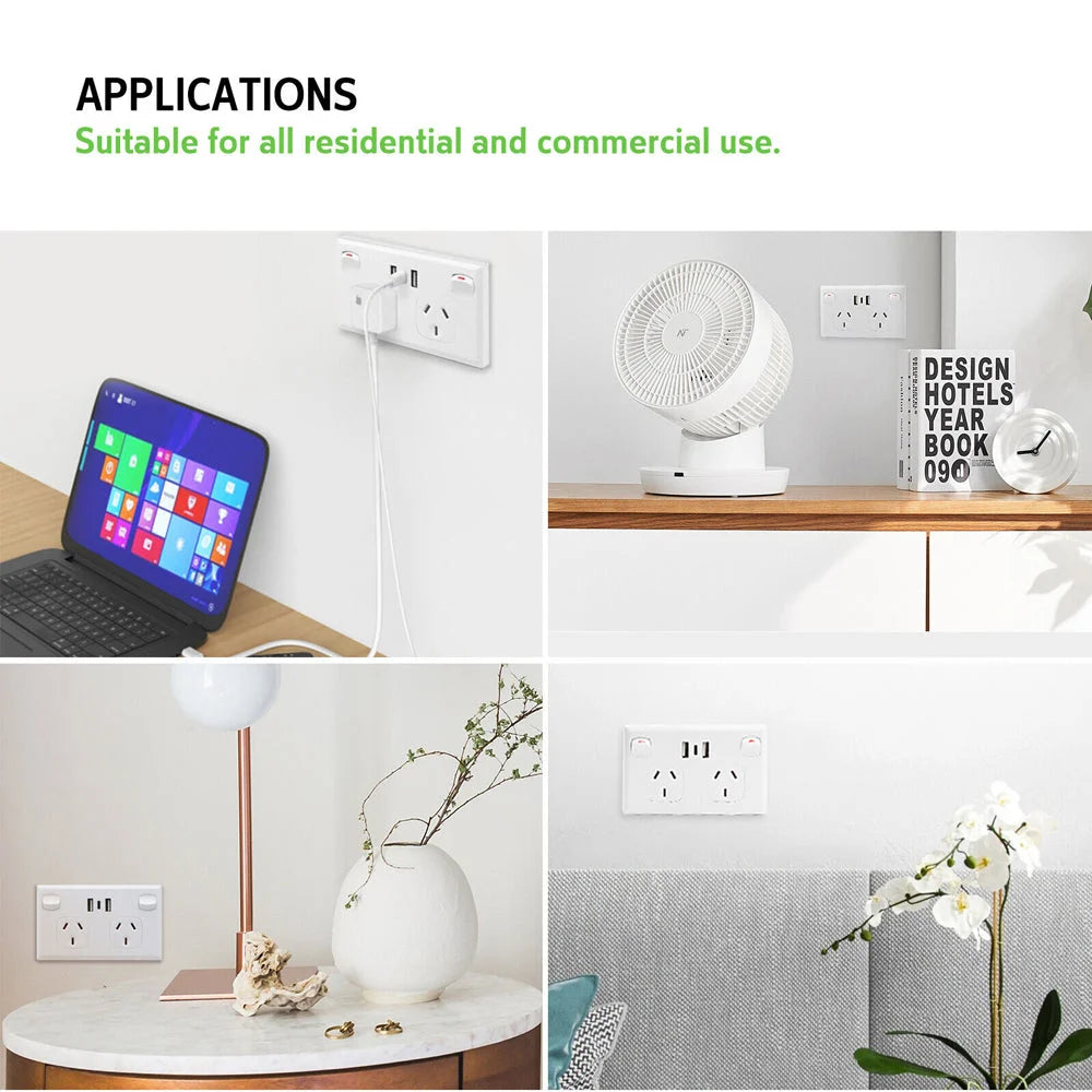 Double power point with storage context and item proportions