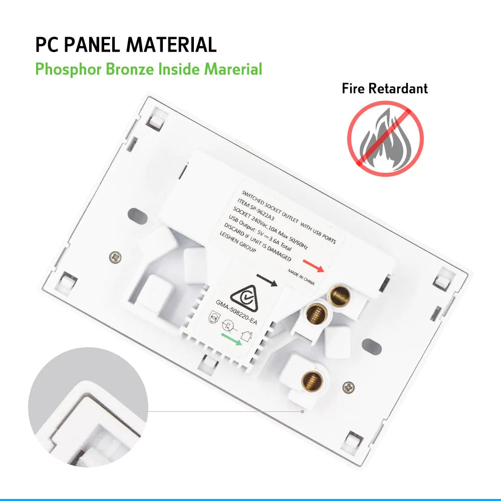 Double power point with component details and storage context