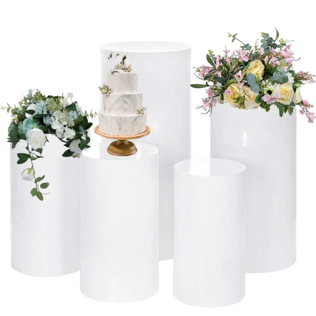 5PCS Round Plinth Cylinder Display Stand Pedestal Wedding