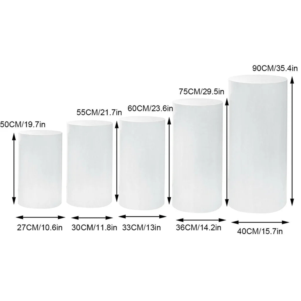 5PCS Round Plinth Cylinder Display Stand Pedestal Wedding