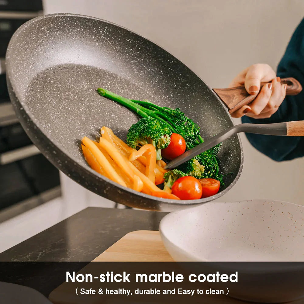 5Pieces Non-Stick Marble Coating Saucepan/Casserole/Fry Pan