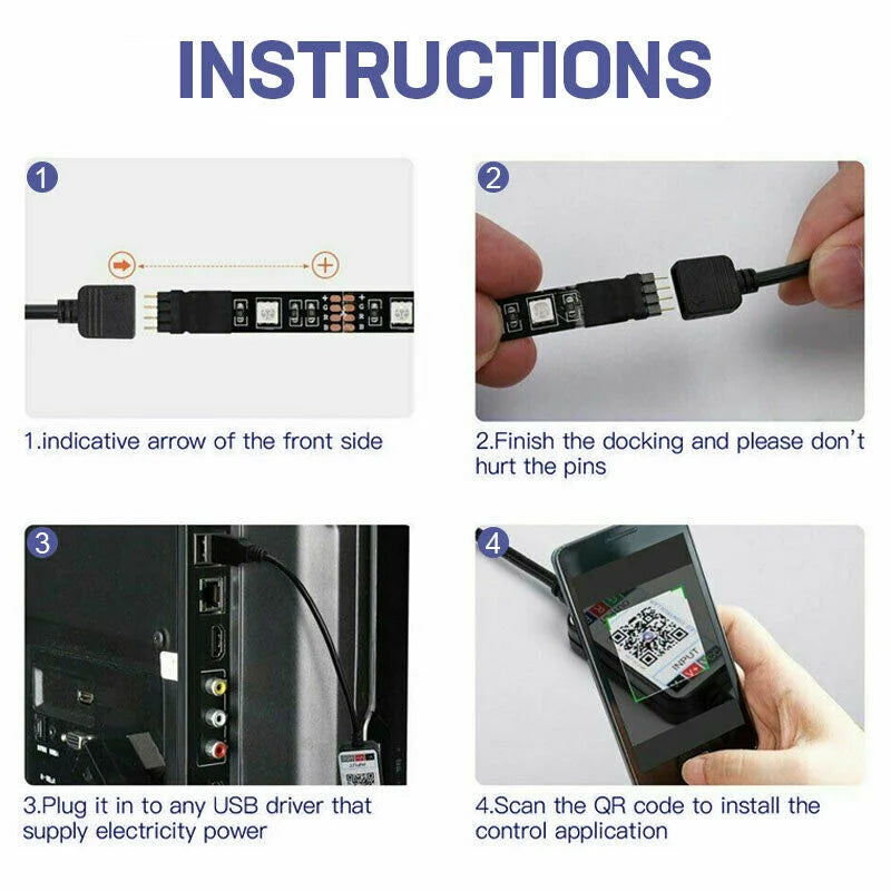 Rgb led strip with 5v lights waterproof