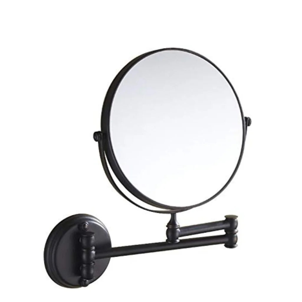 5X & 1X Wall Mount Magnifying Mirror – Matte Black - Health