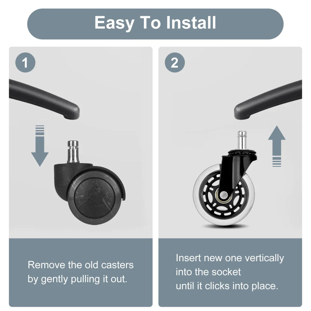 5X 3’’ Rollerblade Style Wheels Office Chair Casters