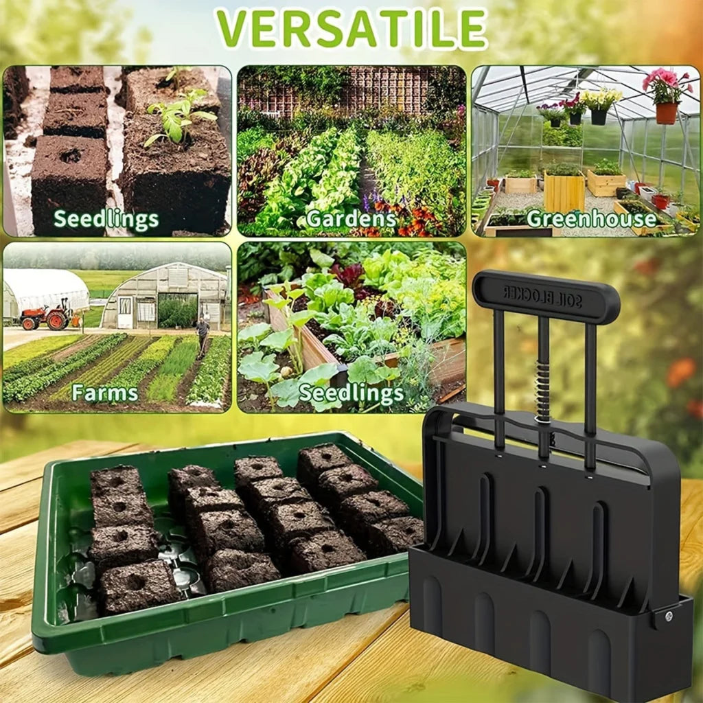 5x5 Soil Block Maker - Durable Handheld Gardening Tool