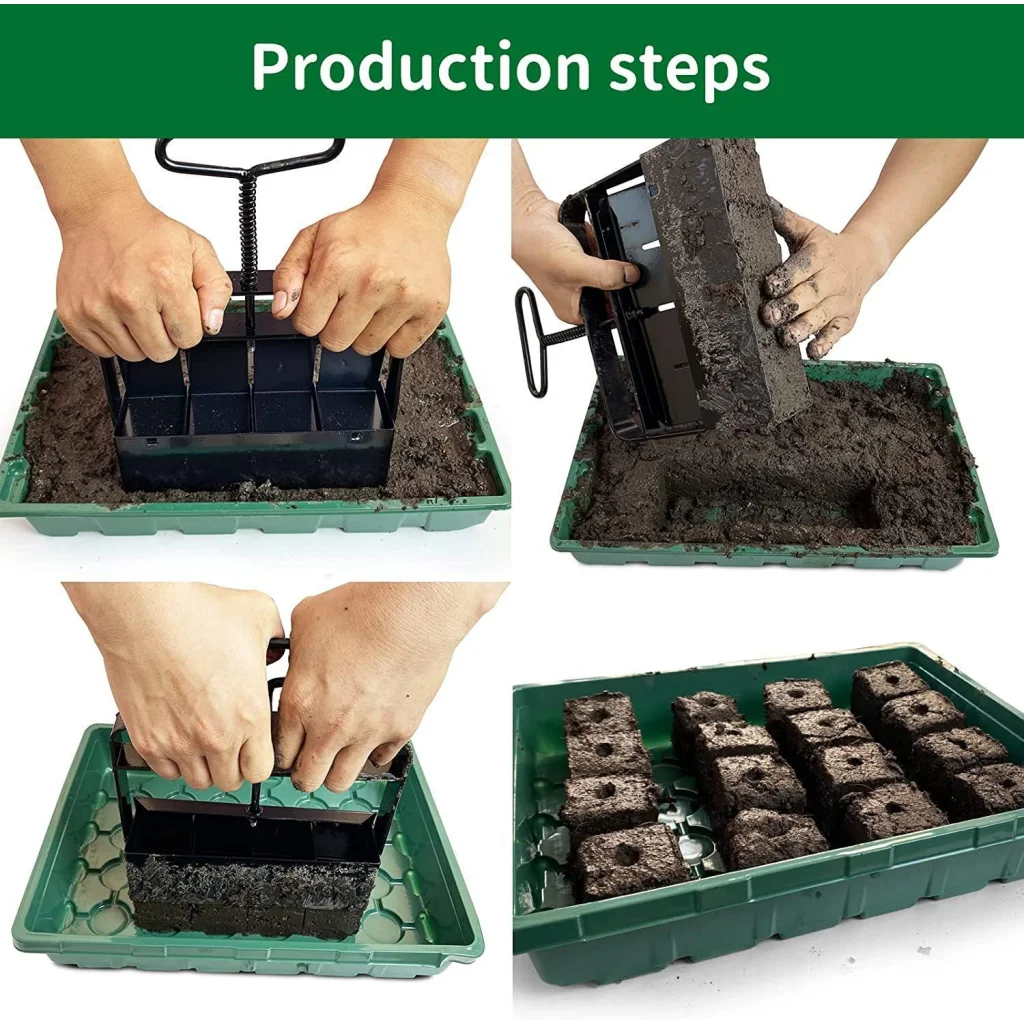5x5 Soil Block Maker - Durable Handheld Gardening Tool