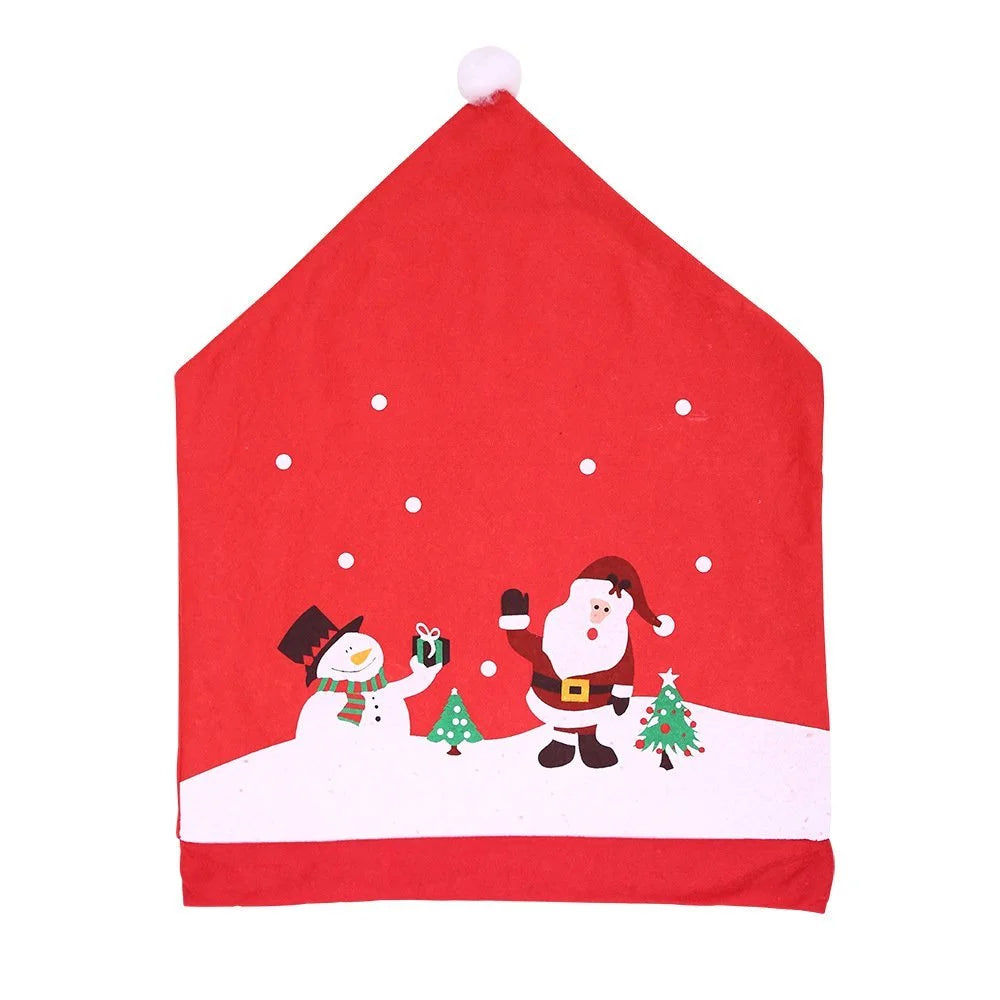 6-10x Christmas Santa Hat Chair Covers Table Cloth Dinner