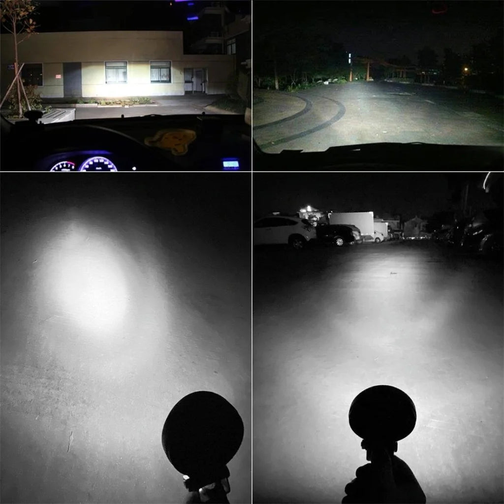 6.3W 10 - 30V Dc 6000K 3 Inch 9 Leds Circle Offroad Truck