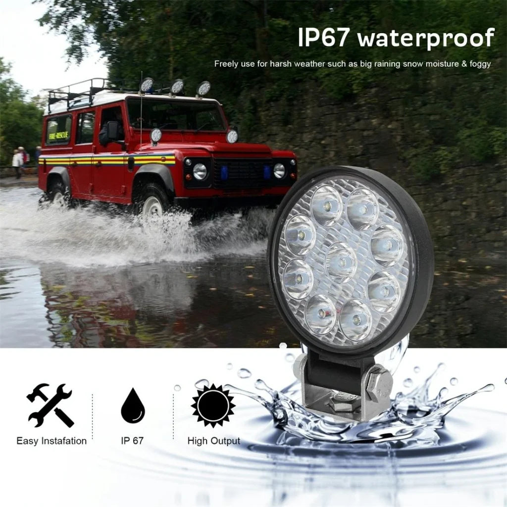 6.3W 10 - 30V Dc 6000K 3 Inch 9 Leds Circle Offroad Truck