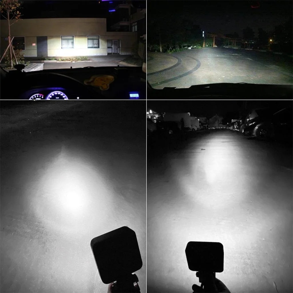 6.3W 10 - 30V Dc 6000K 3 Inch 9 Leds Square Offroad Truck