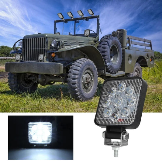 6.3W 10 - 30V Dc 6000K 3 Inch 9 Leds Square Offroad Truck