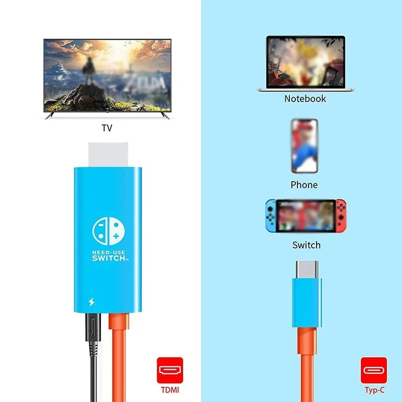 6.6Ft Type C To Hdmi Cable For 4K Tv And Switch-1915198014272704514