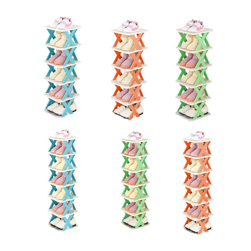 6/7 Tier Shoe Rack Space Saving Small Shoe Cabinet Storage