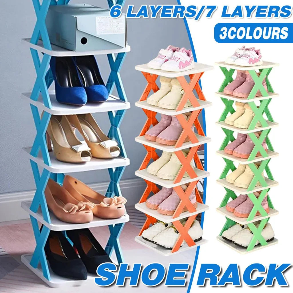6/7 Tier Shoe Rack Space Saving Small Shoe Cabinet Storage