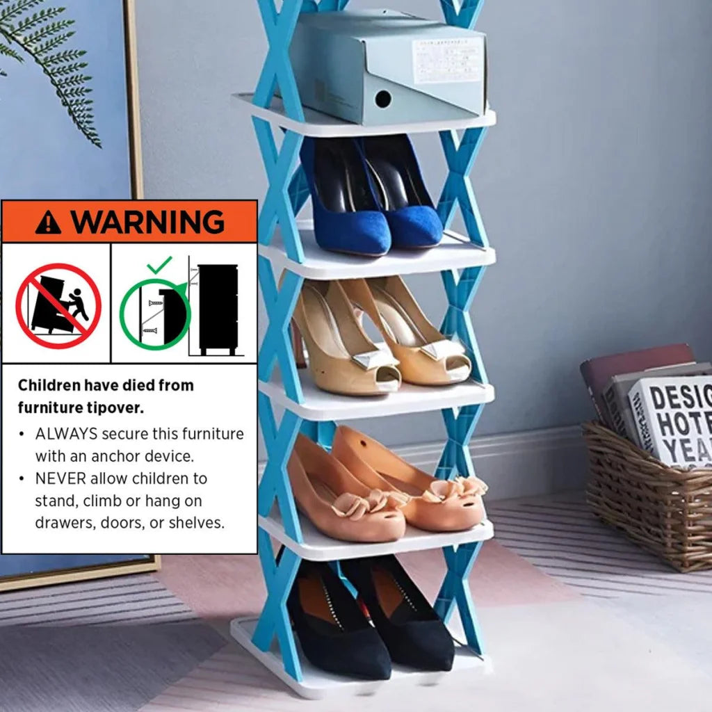 6/7 Tier Shoe Rack Space Saving Small Shoe Cabinet Storage