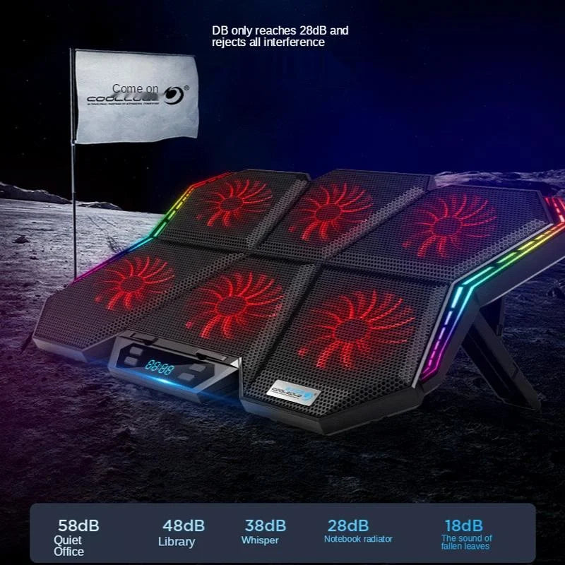 6-Fan Adjustable Rgb Laptop Cooling Base-1915198131620941830
