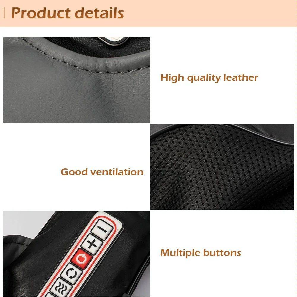 6-Key Kneading Massage Shawl For Neck Au Plug Black