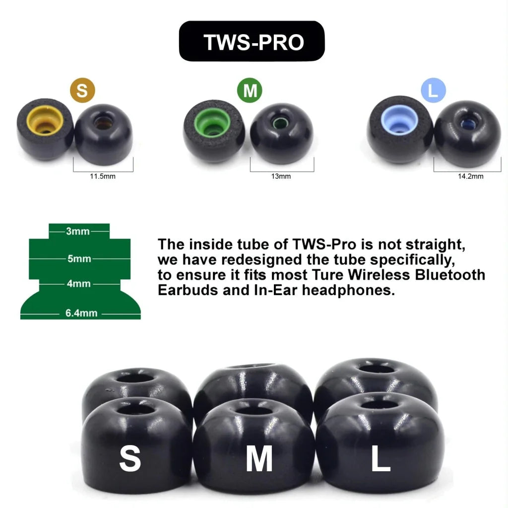6-Pack Memory Foam Earplugs For Tws Wireless Headsets - Large-1915198275871444996