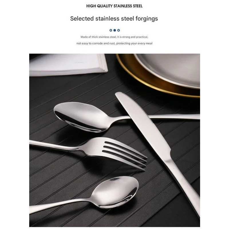 6-Piece Portable Stainless Steel Cutlery Set with Plate