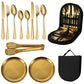 6-Piece Portable Stainless Steel Cutlery Set with Plate