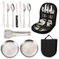 6-Piece Portable Stainless Steel Cutlery Set with Plate