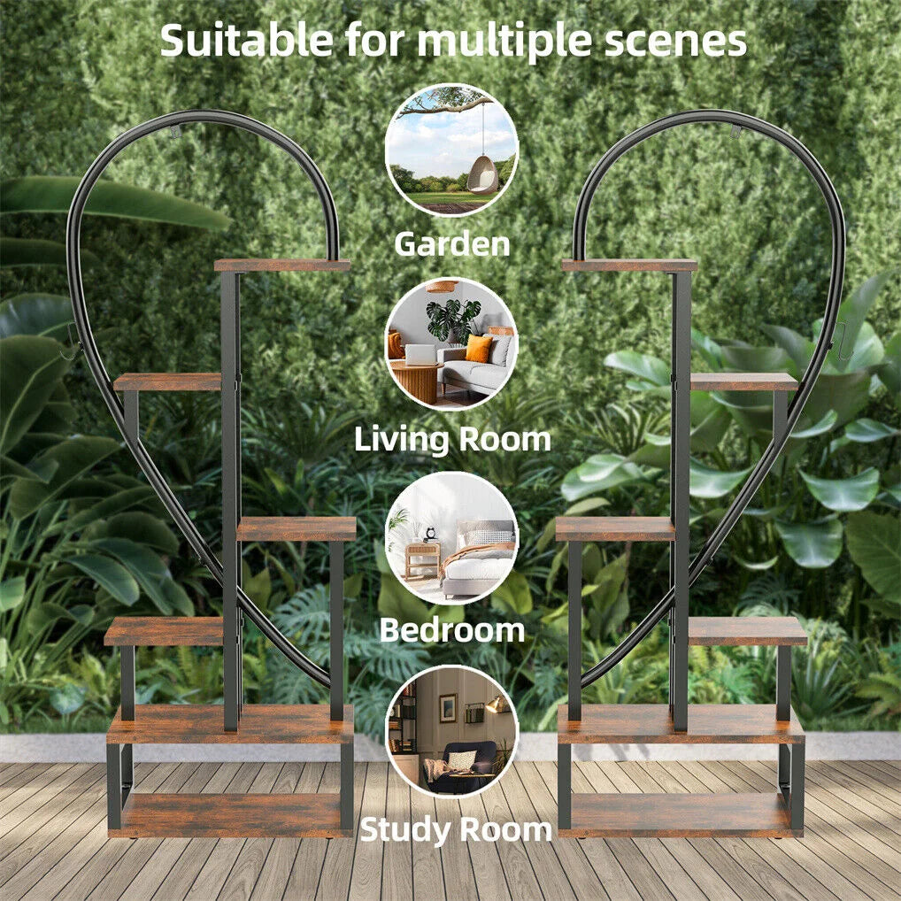 Mdf Ladder Rack Display 6 Tier Corner Plant Stand Metal & MDF Ladder Shelf Rack – Home My Garden
