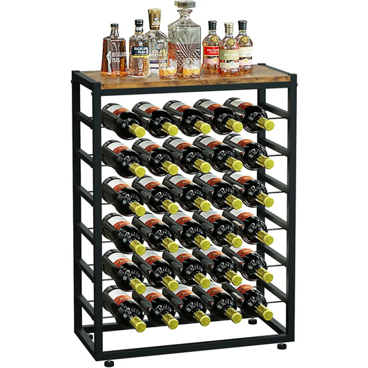Six Tier Freestanding Wine Rack for 30 Bottles